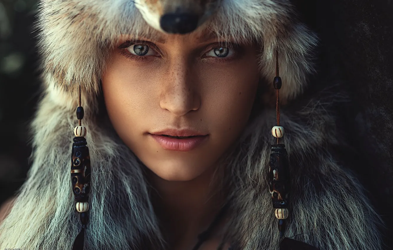 Photo wallpaper girl, portrait, freckles, Alex Noori