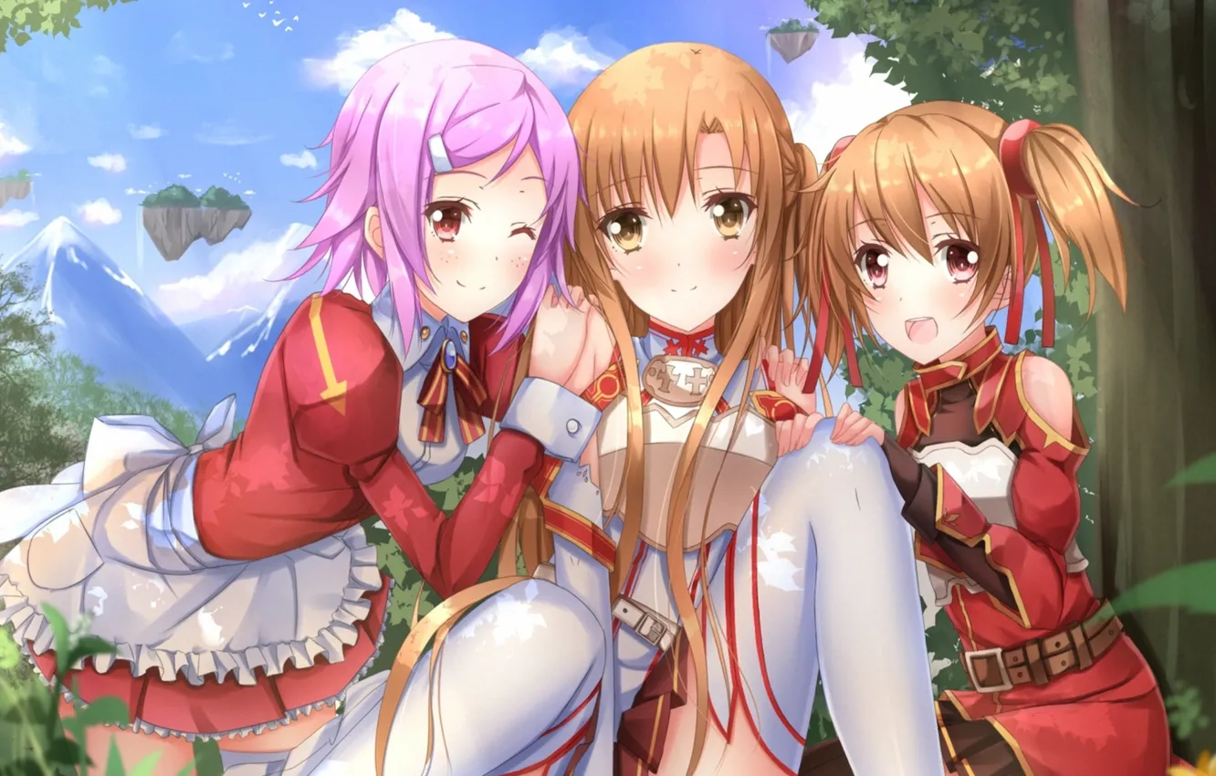 Photo wallpaper anime, art, sword art online, sword art online, sao, silica, asuna, Asuna