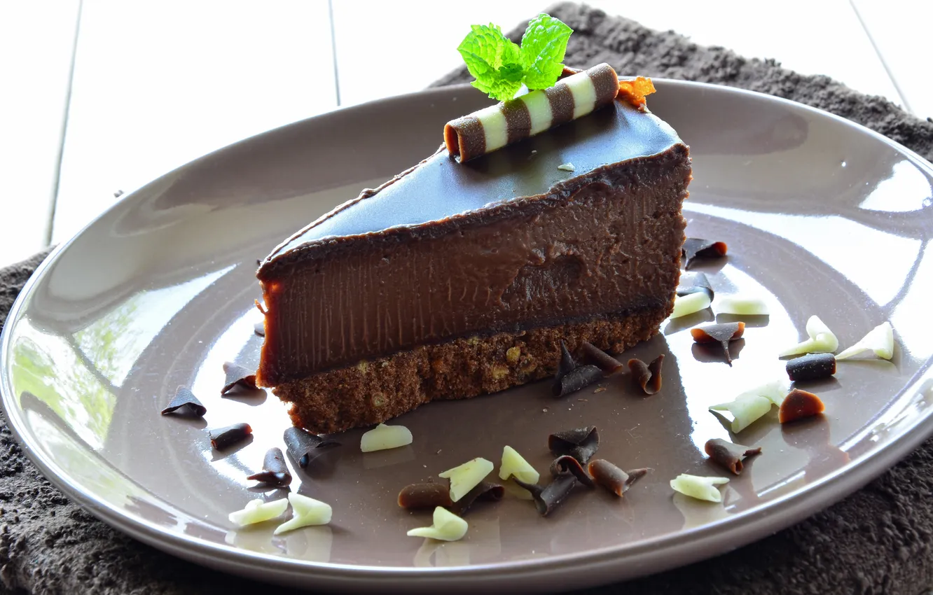 Photo wallpaper chocolate, cake, mint