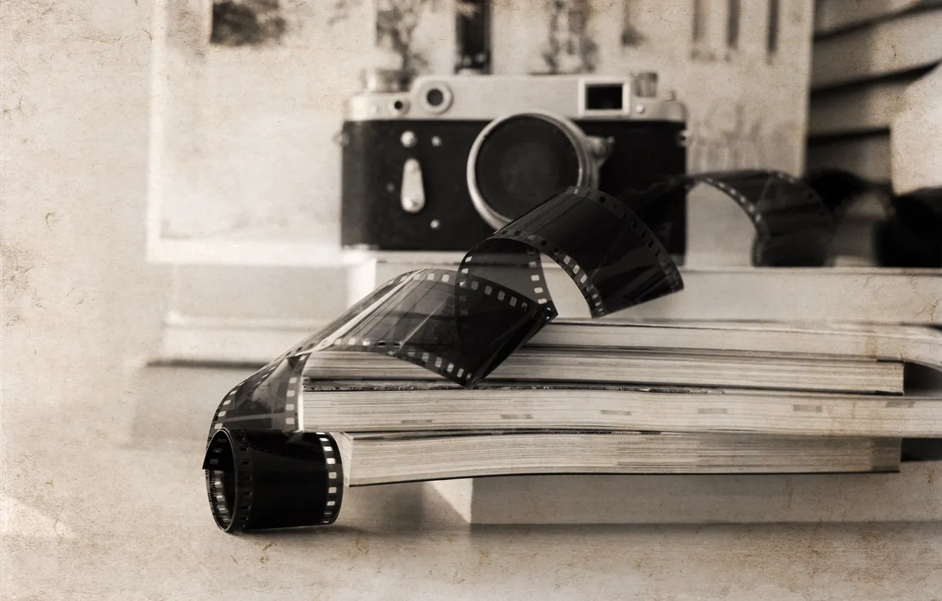 Photo wallpaper retro, the camera, piano, style, retro, camera, old, plan