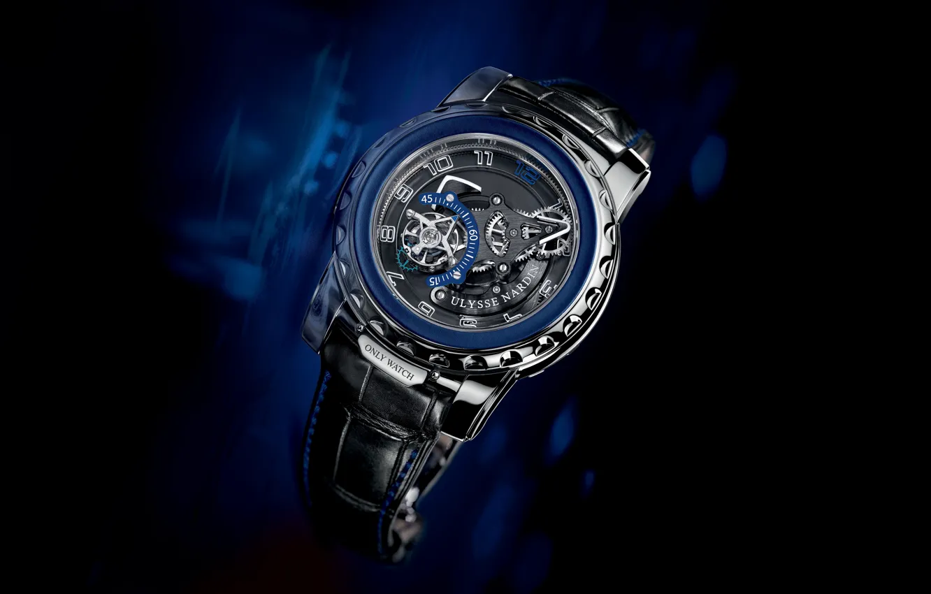 Photo wallpaper watch, Ulysse Nardin, Freak, Blue Phantom