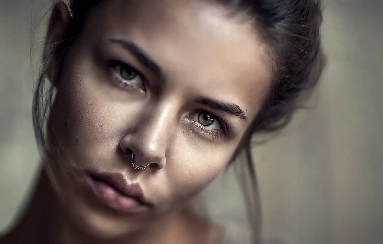 Photo wallpaper portrait, Yuri Leo, piercing, Katya Zhatova