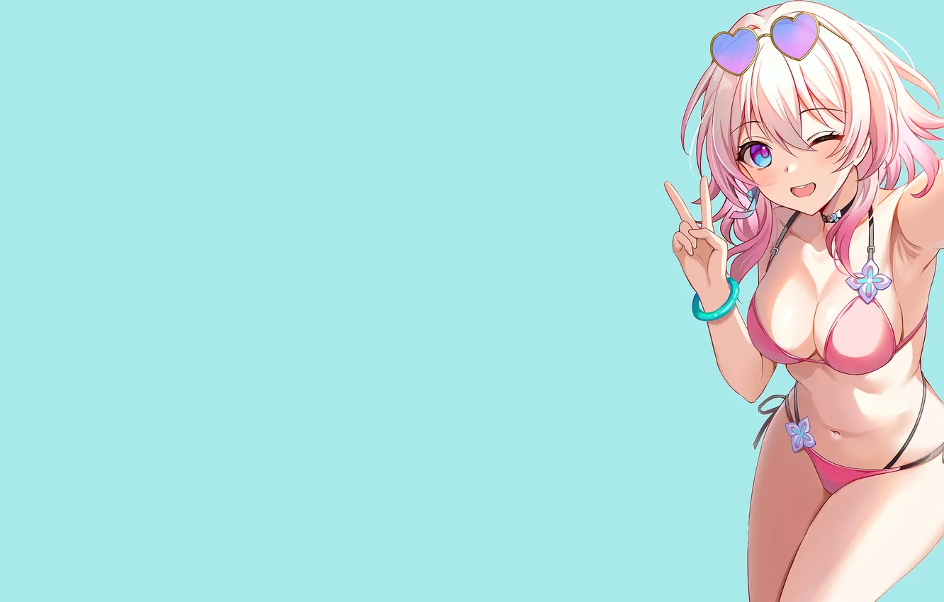 Photo wallpaper kawaii, girl, hot, sexy, cleavage, beach, boobs, anime