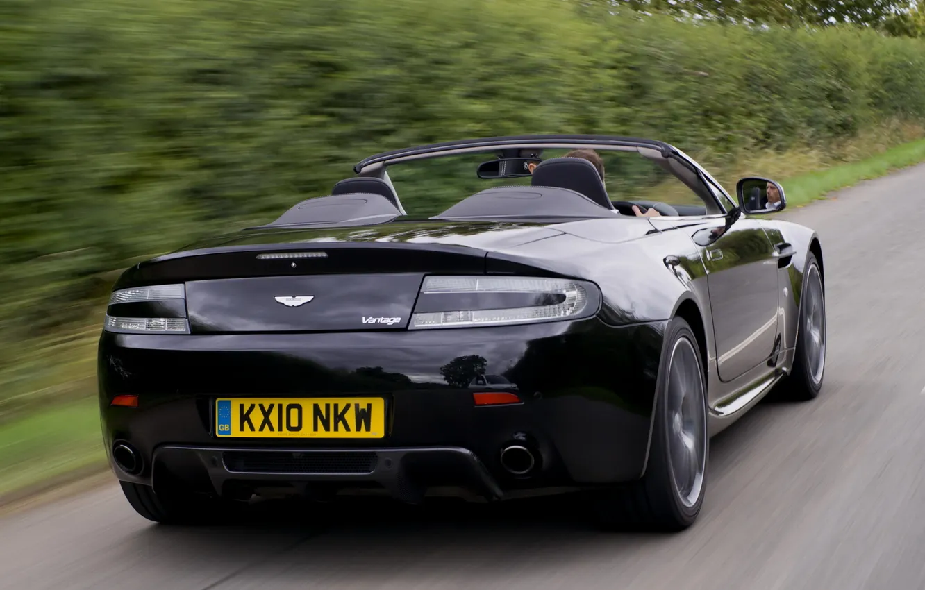 Photo wallpaper Aston Martin, Roadster, car, V8 Vantage, black, back, N420