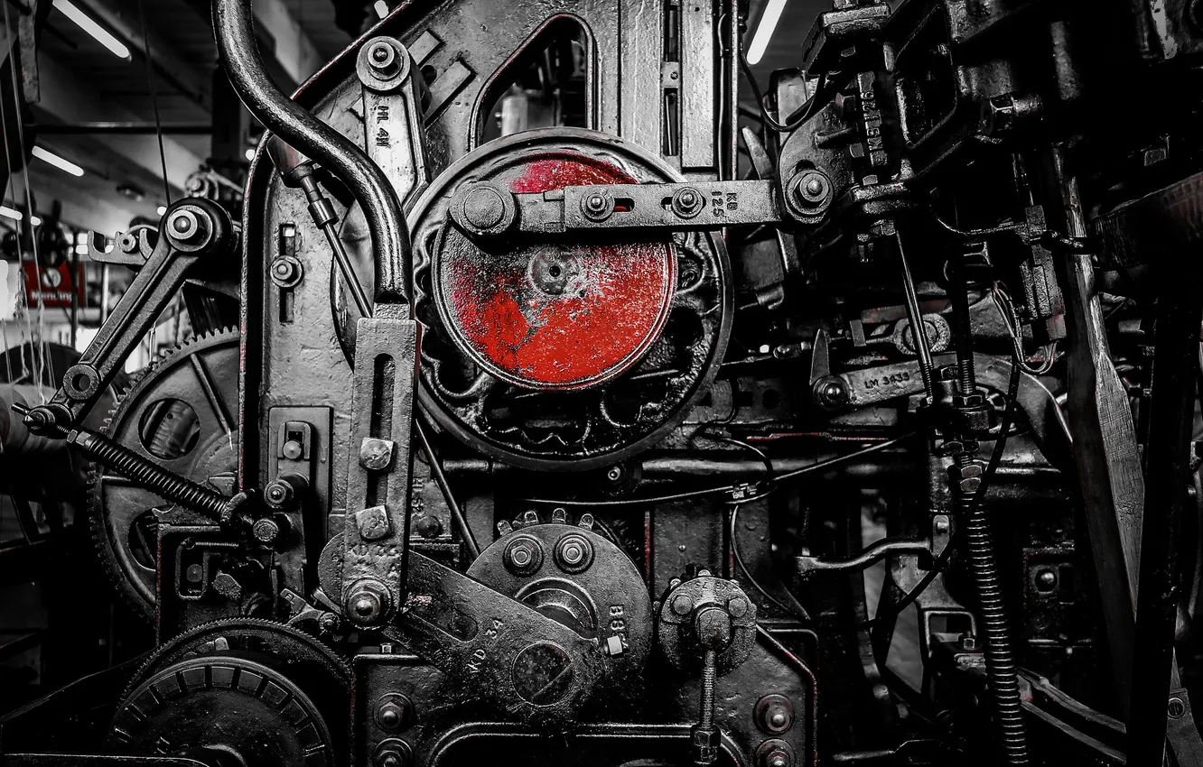 Photo wallpaper Machine, industrial, Wheels, bradford industrial museum