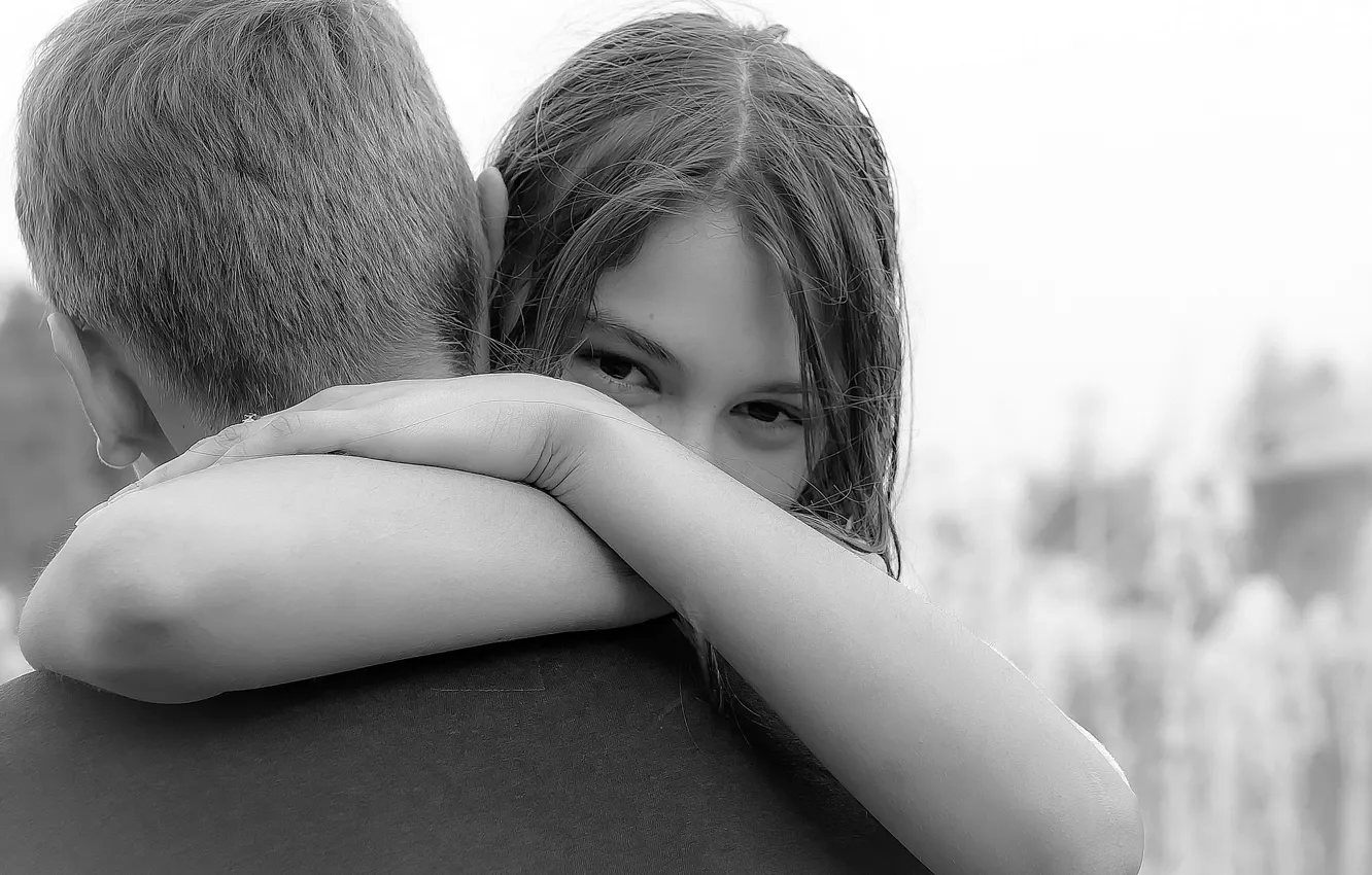 Photo wallpaper girl, love, joy, happiness, guy