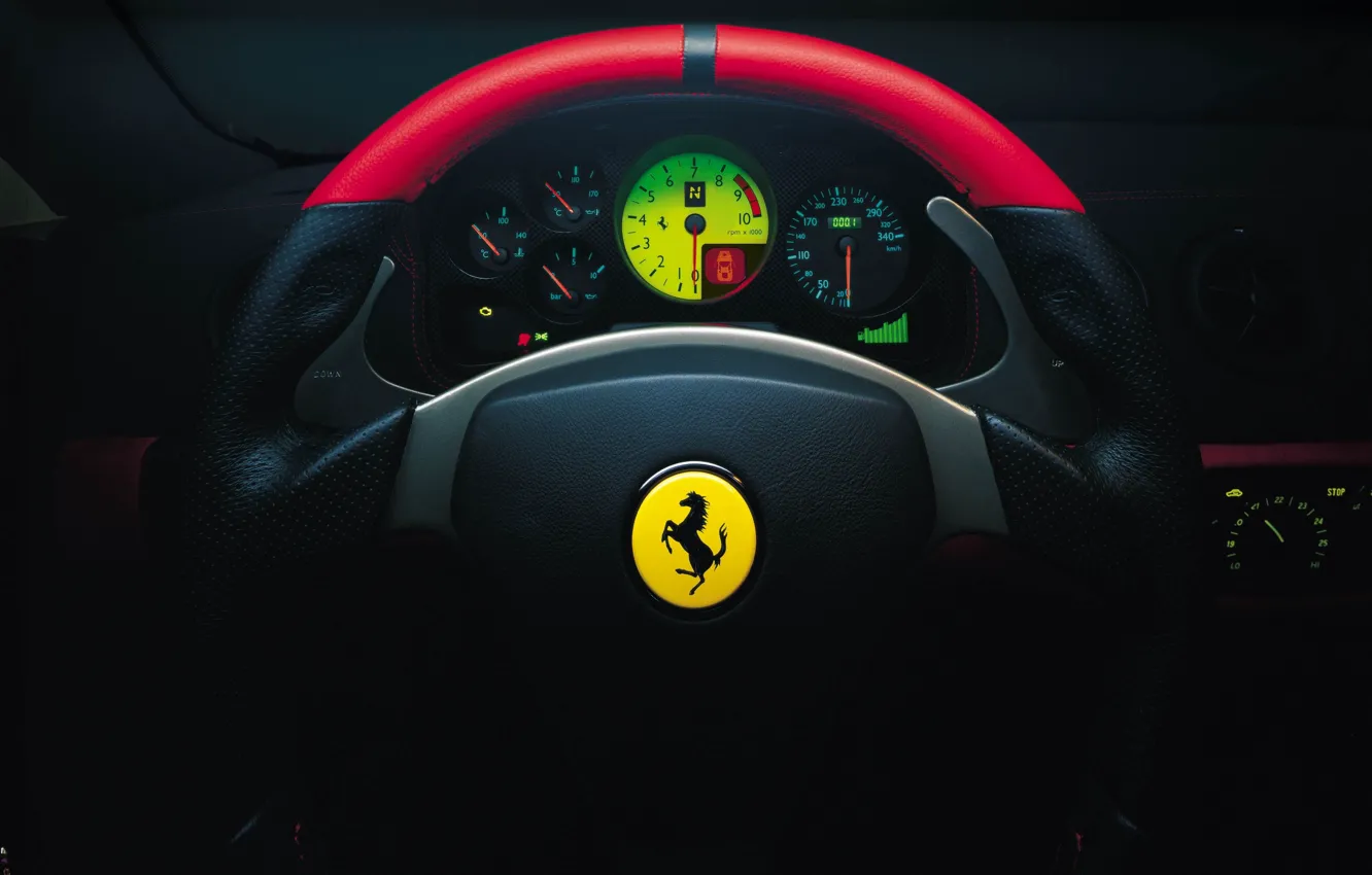 Photo wallpaper the wheel, Ferrari, Ferrari, salon