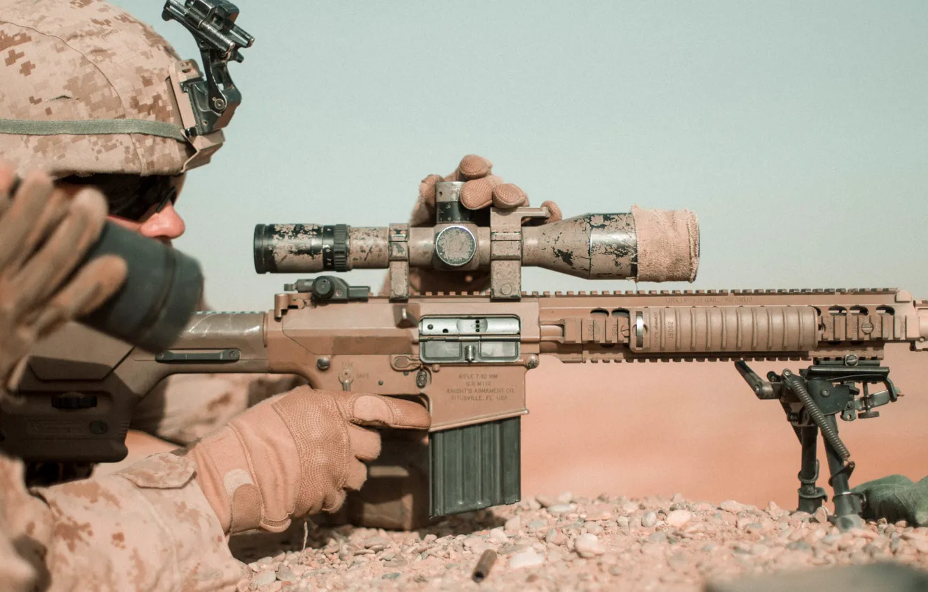 Photo wallpaper weapons, army, soldiers, optics