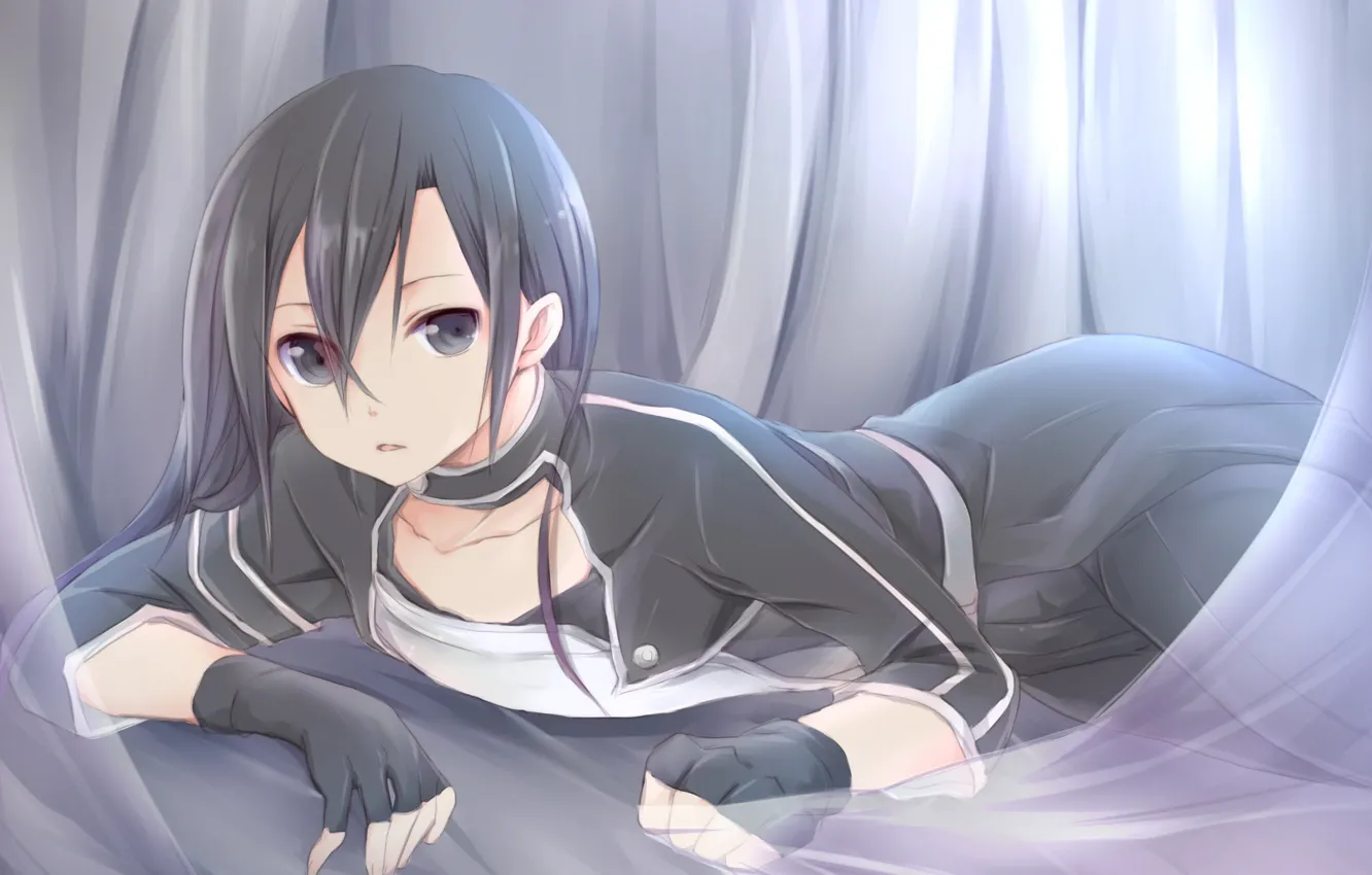 Photo wallpaper anime, art, guy, sword art online, sword art online, kirito
