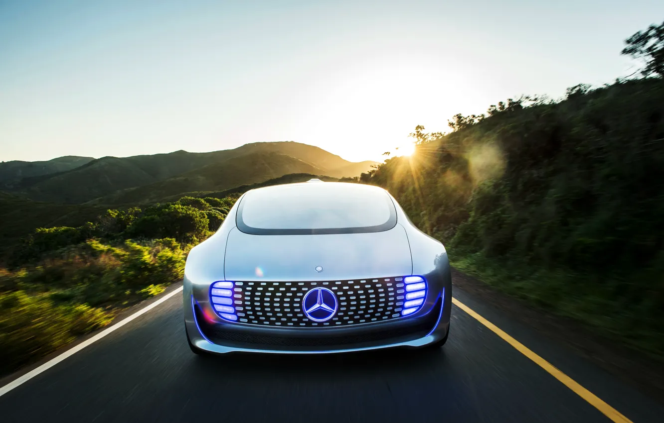 Photo wallpaper road, Mercedes-Benz, Mercedes, 2015, F 015, Luxury in Motion