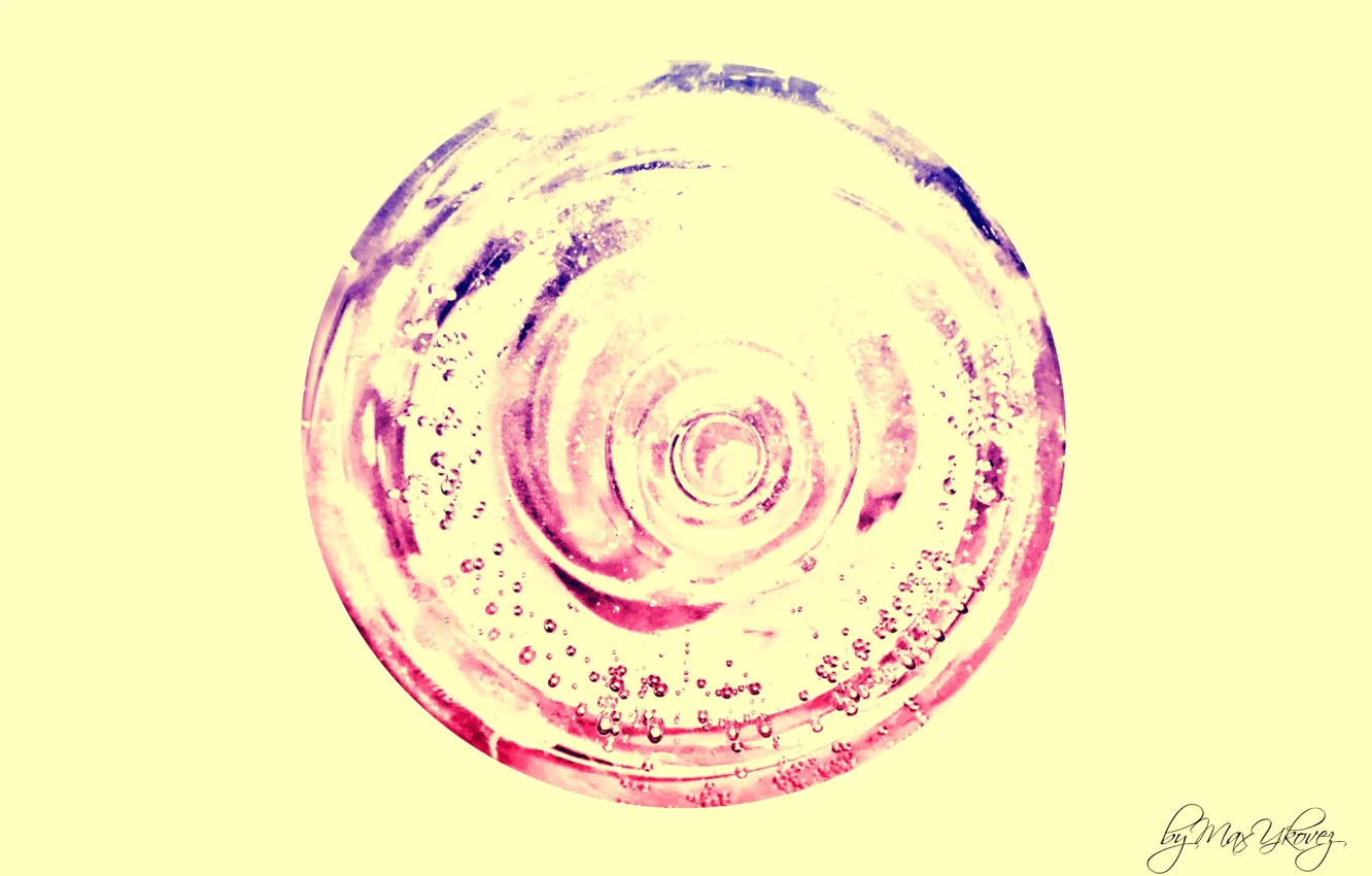 Photo wallpaper Abstraction, syrup, Apple, the space in the Cup, glass of champagne