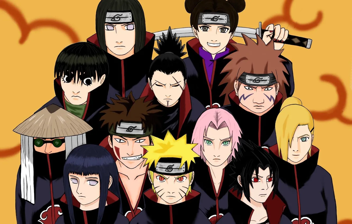 Photo wallpaper Kiba, Sasuke, Naruto, Sakura, anime, ninja, Akatsuki, manga