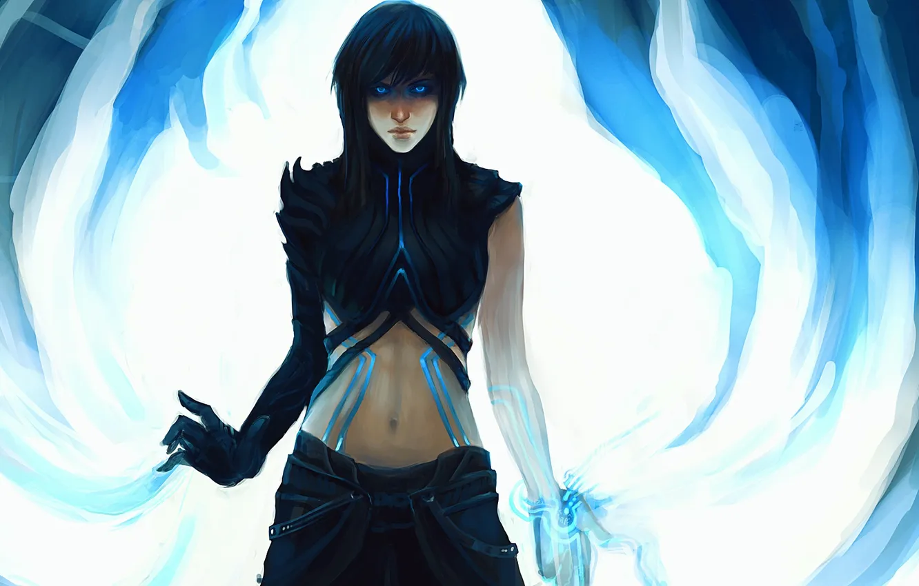 Photo wallpaper eyes, light, girl