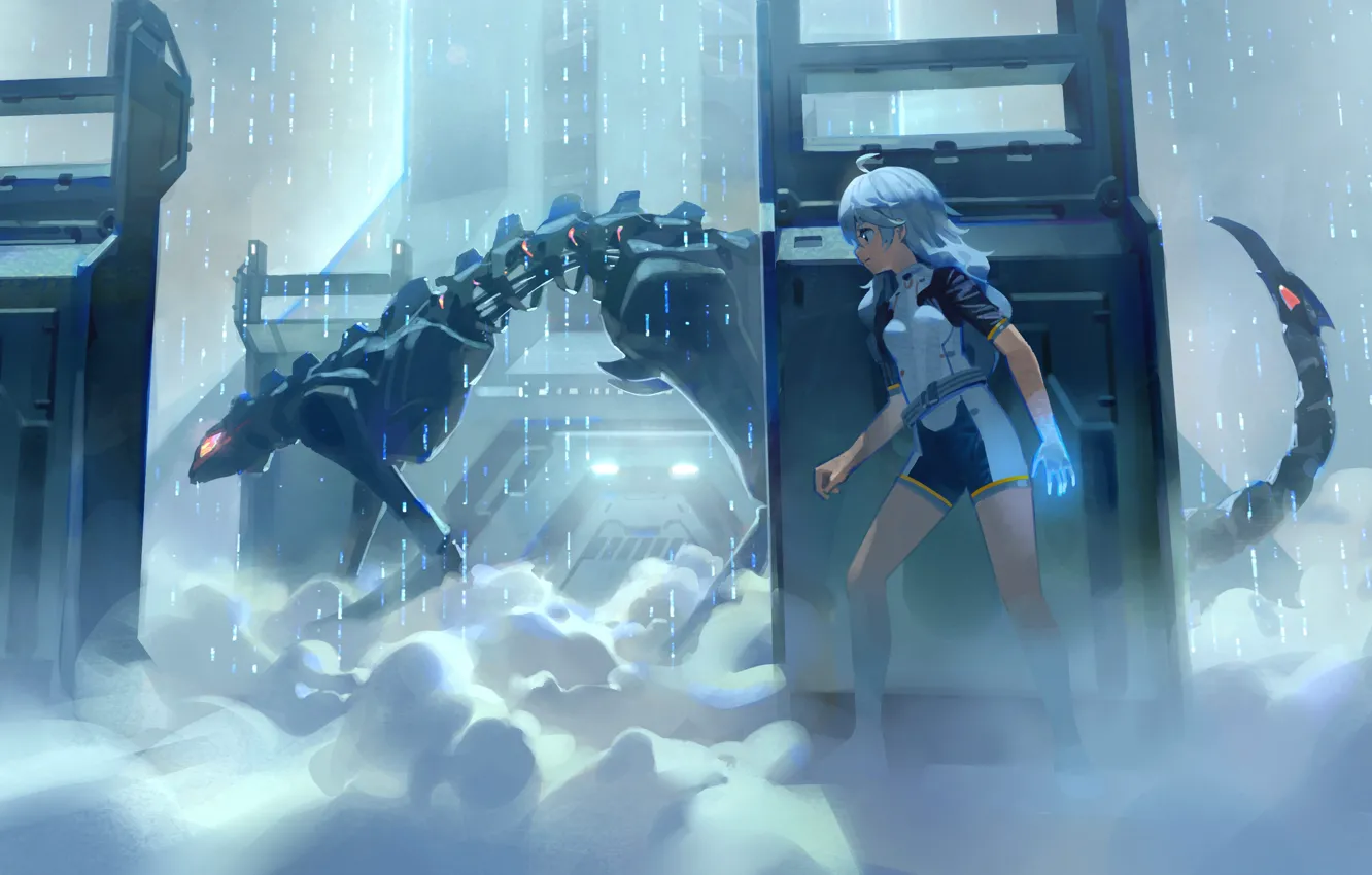 Photo wallpaper girl, fiction, smoke, monster, Dio, by ddal, Tetra Cube