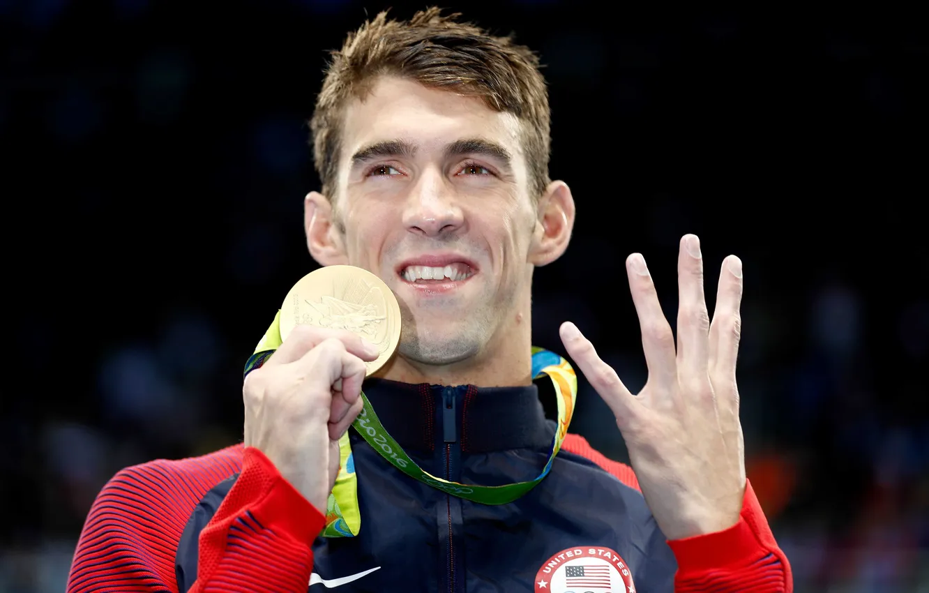 Photo wallpaper swimmer, Michael Phelps, Michael Phelps, 23-time Olympic champion