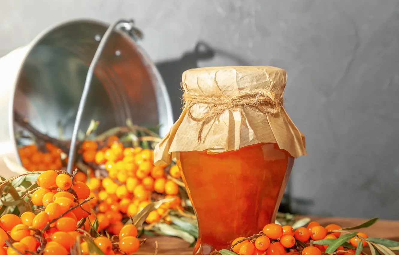 Photo wallpaper yellow, paper, berries, table, wall, bucket, Bank, placer