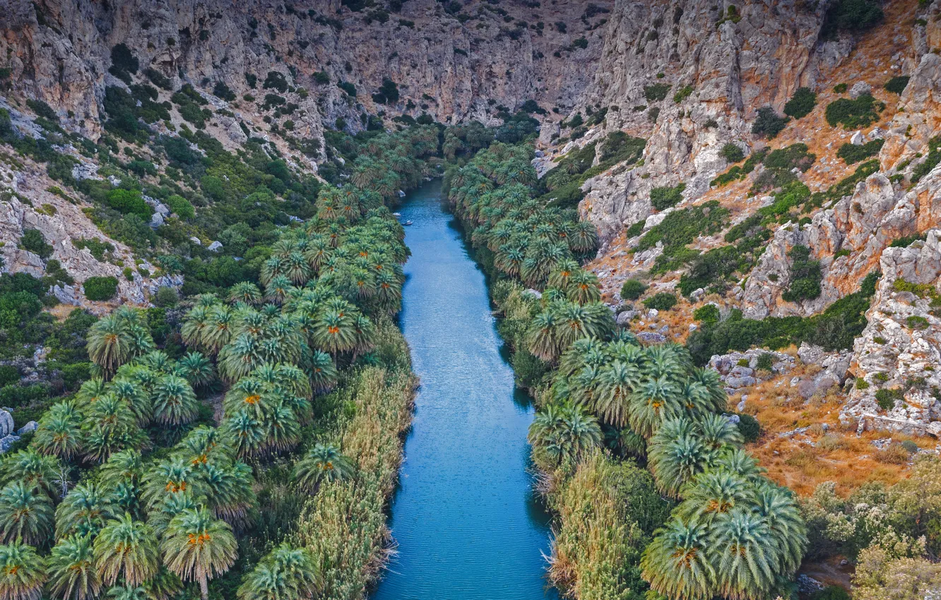 Photo wallpaper landscape, nature, river