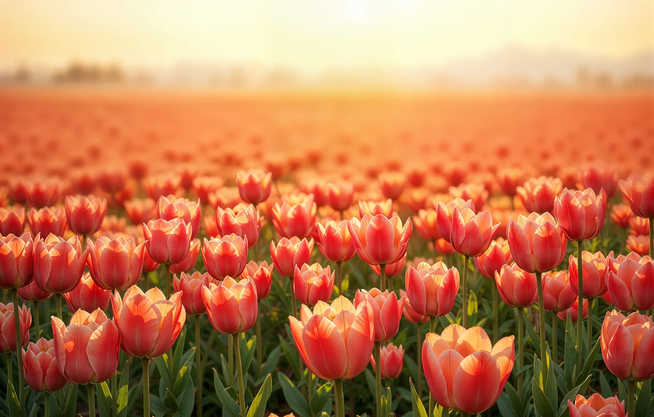 Photo wallpaper flowers, spring, colorful, meadow, tulips, blossom, flowers, tulips