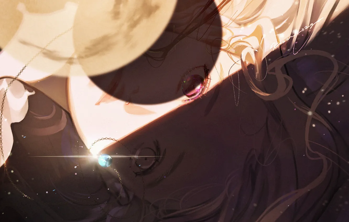 Photo wallpaper girl, space, planet