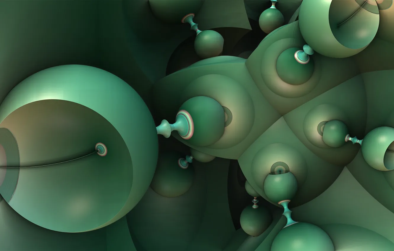Photo wallpaper balls, fractal, connection