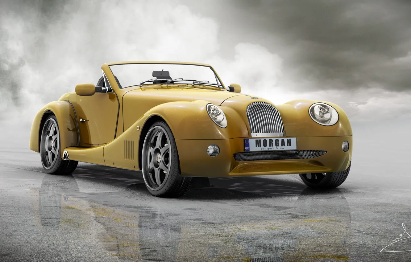 Photo wallpaper clouds, car, Morgan Aero 8 custom
