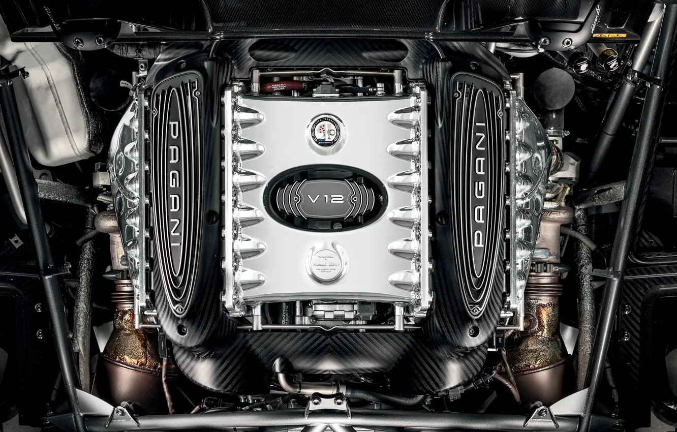 Photo wallpaper Pagani, V12, To huayr, engine, Pagani Huayra BC Roadster