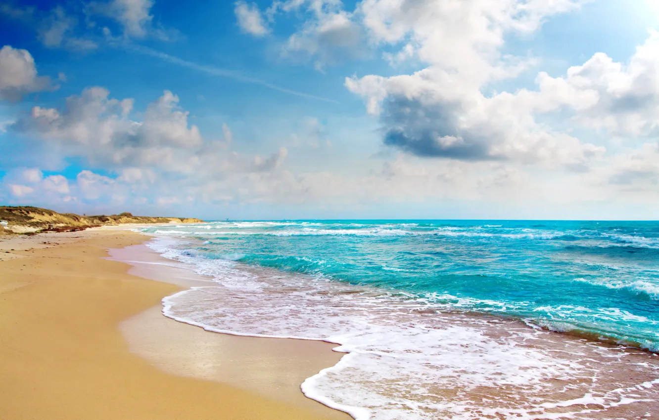 Photo wallpaper sand, sea, beach, the sun, tropics, the ocean, shore, island