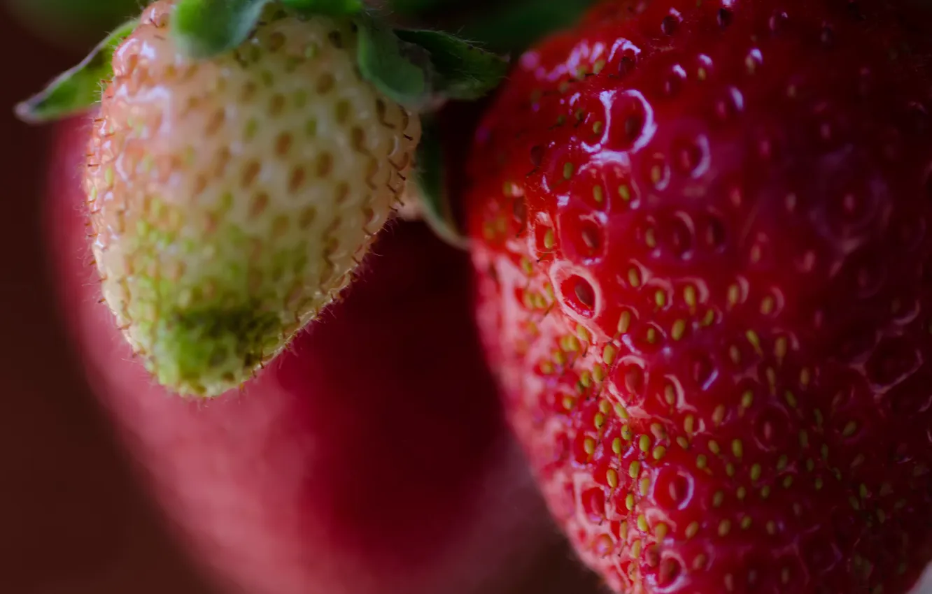 Photo wallpaper strawberry, ripe, and not very