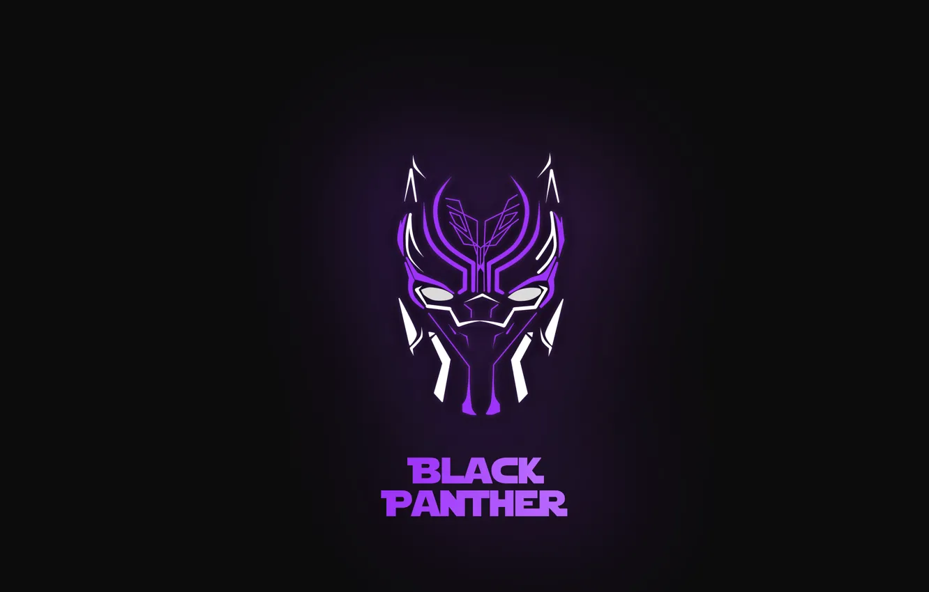 Photo wallpaper minimalism, marvel, black Panther, black panther