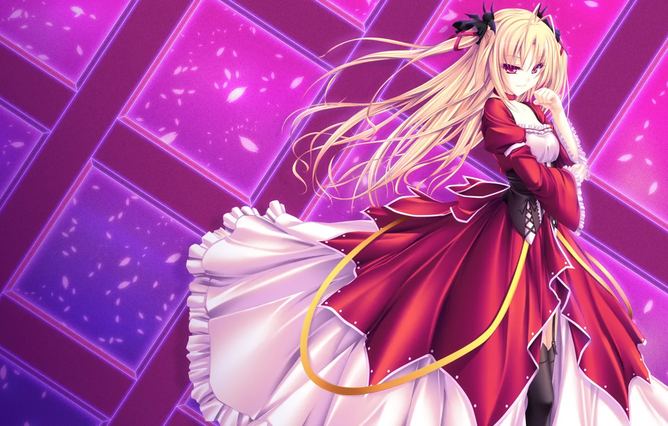 Photo wallpaper girl, game, dress, anime, blonde, asian, japanese, oriental