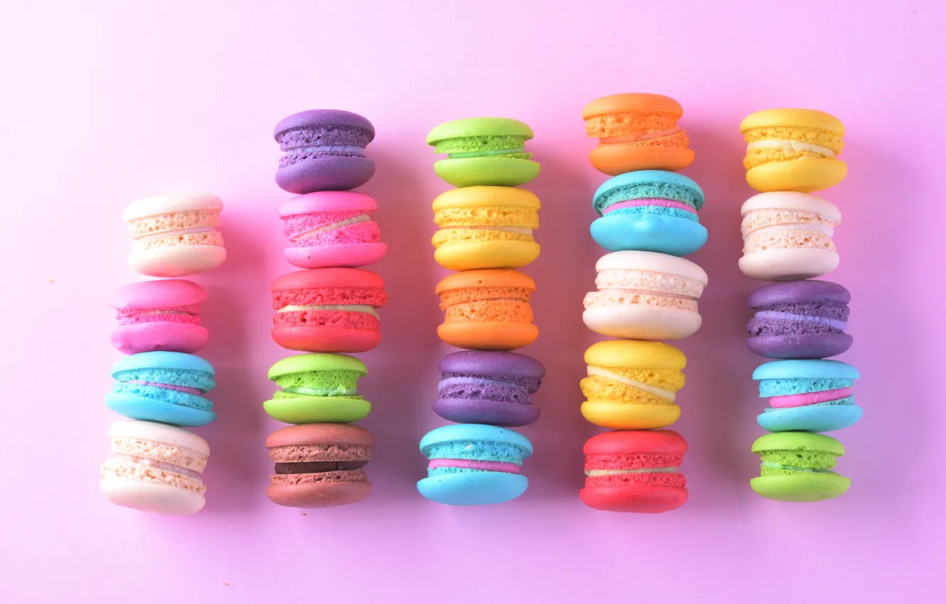 Photo wallpaper colorful, dessert, cakes, sweet, sweet, dessert, macaroon, french