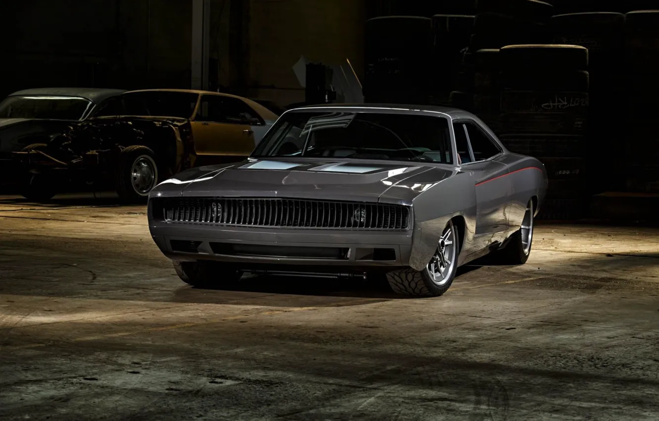 Photo wallpaper Dodge Charger, Muscle car, Gray, Custom, Vehicle, Modified