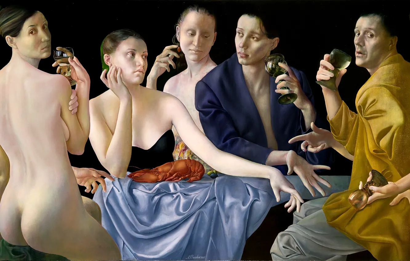Photo wallpaper women, 2008, men, masterpiece, cancer, Bakaly, Figurative painting, Normunds Braslins