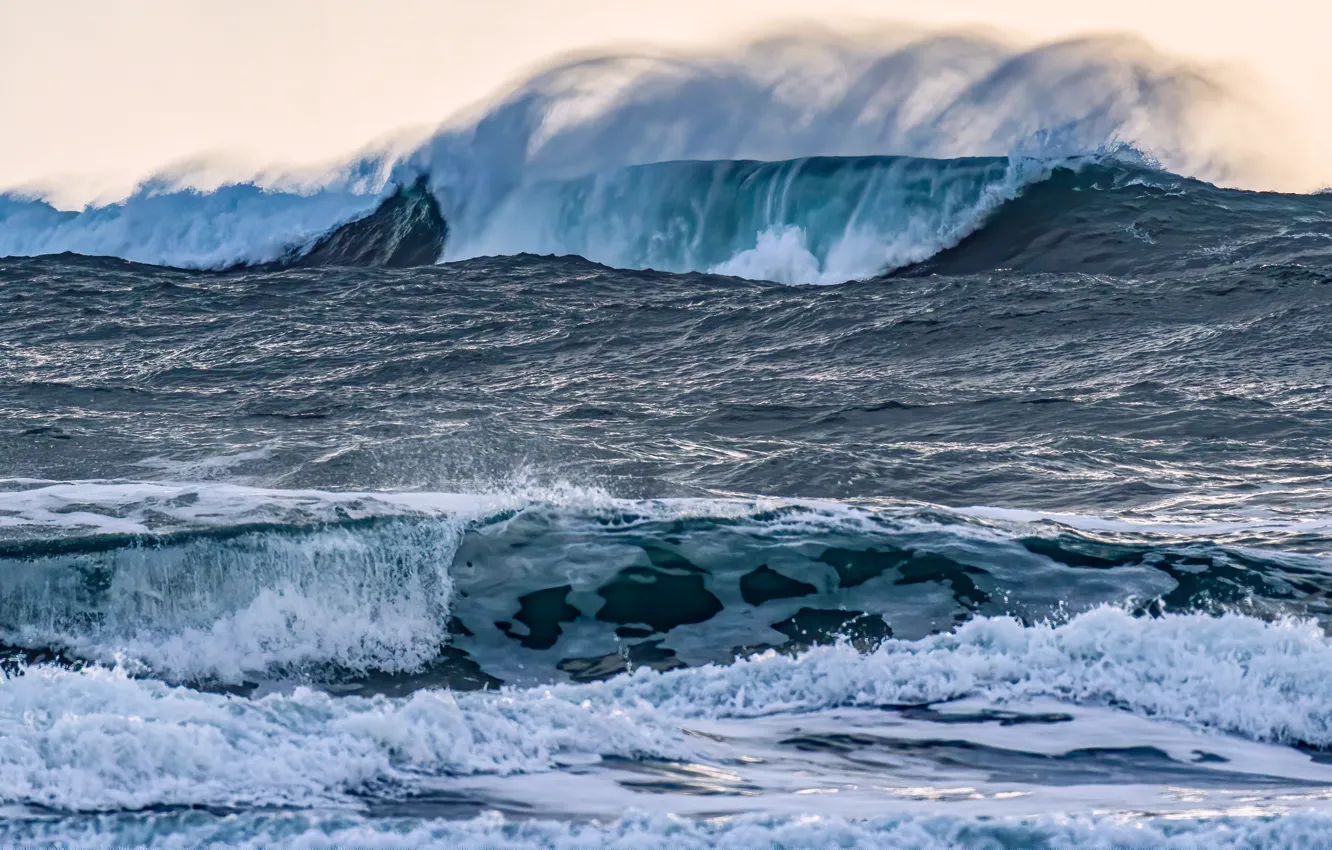 Photo wallpaper wave, storm, the ocean