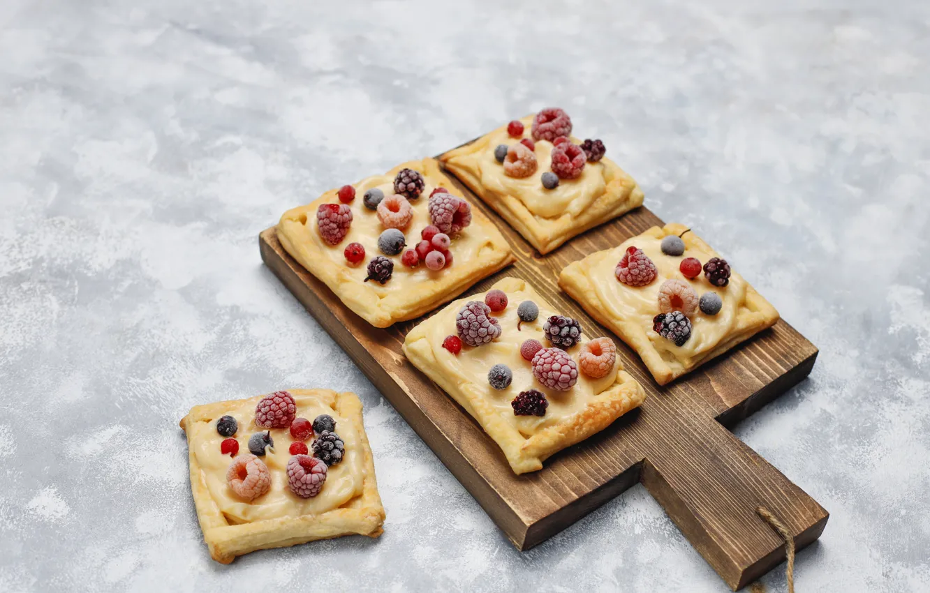 Photo wallpaper berries, cake, cream, the dough, Natasha Breen, flaky