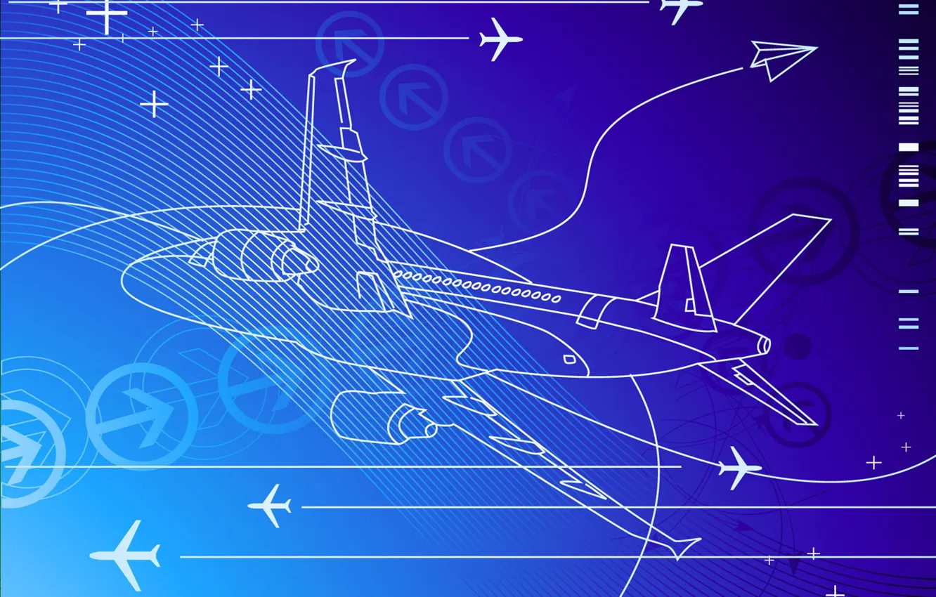 Photo wallpaper line, vector, the plane