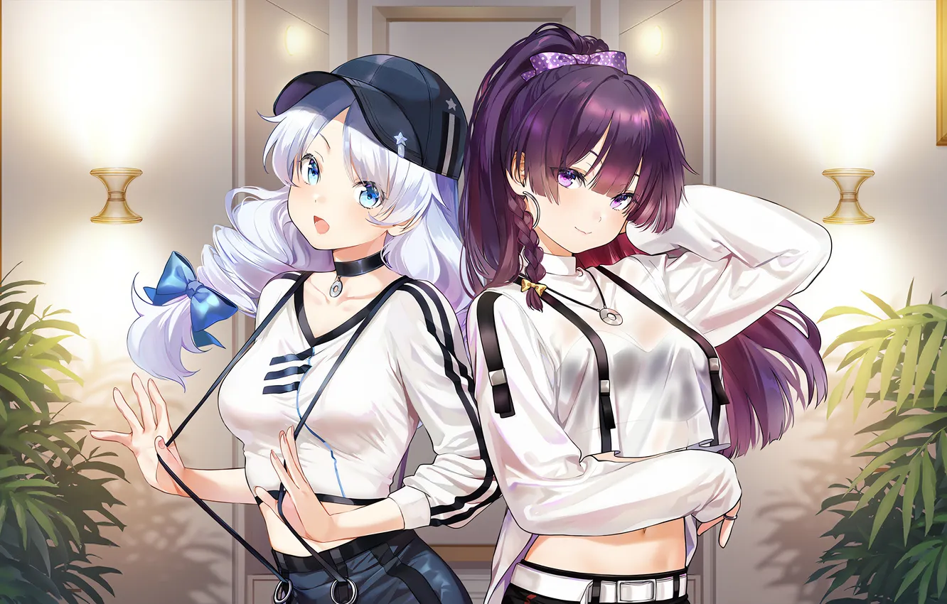 Photo wallpaper sexy, long hair, girls, anime, blue eyes, beautiful, ponytail, pretty