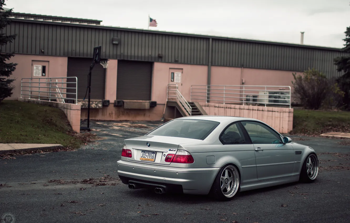 Photo wallpaper grey, BMW, coupe, BMW, E46, stance works