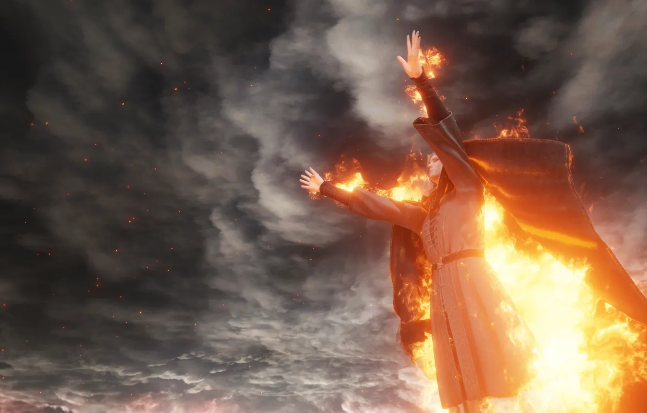 Photo wallpaper fire, dark fantasy, Melina, Elder Ring