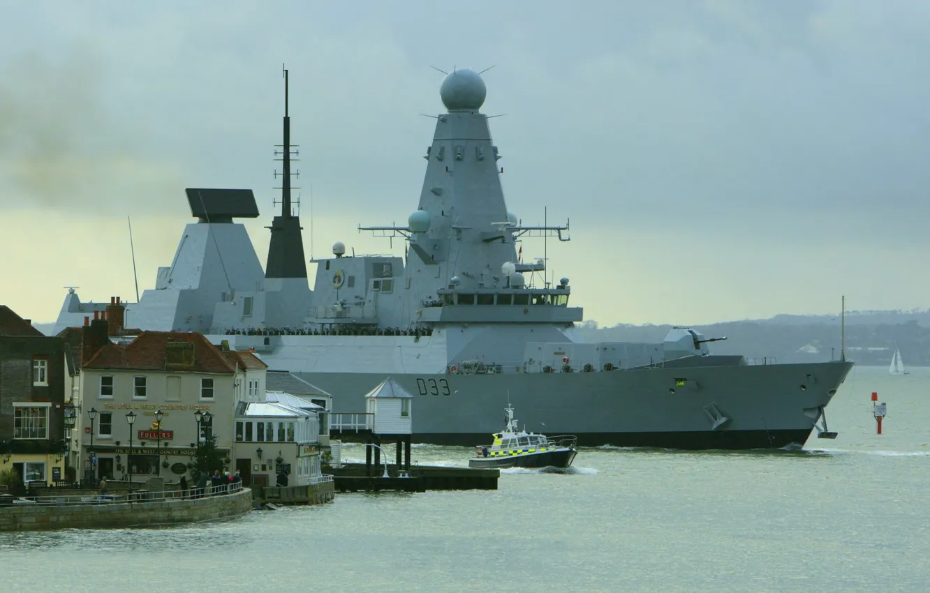 Photo wallpaper destroyer, HMS Dauntless, D 33