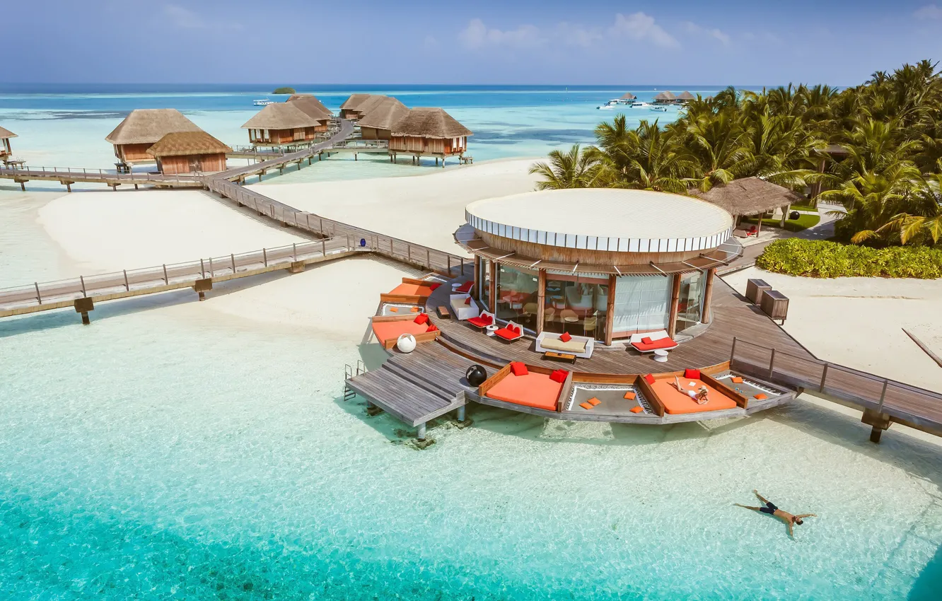 Photo wallpaper stay, The Maldives, the hotel, Bungalow, Club Med Finolhu Villas