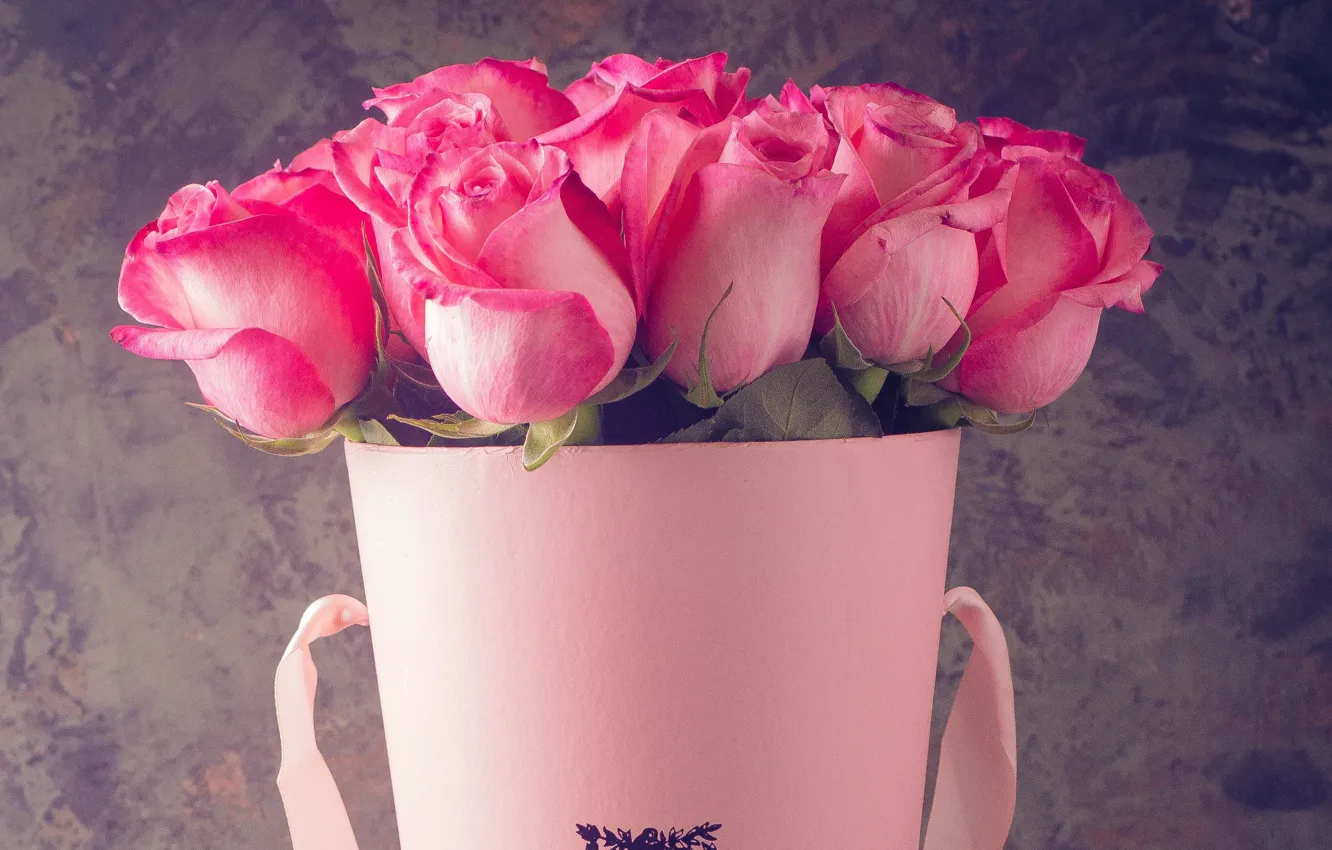 Photo wallpaper gift, roses, bouquet, buds, Abelena