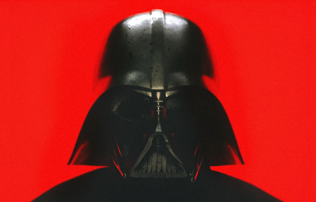 Photo wallpaper red, background, Star Wars, helmet, red, Darth Vader, art, Darth Vader