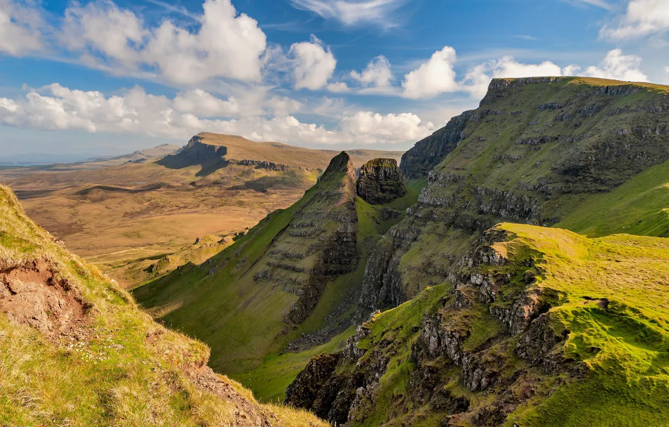 Photo wallpaper the sky, clouds, mountains, nature, Scotland