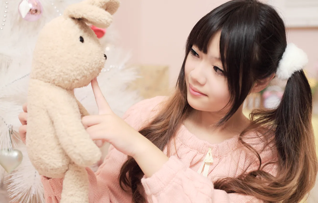 Photo wallpaper face, mood, hair, doll, Asian