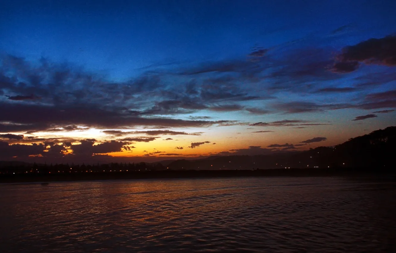 Photo wallpaper sea, Bay, the evening