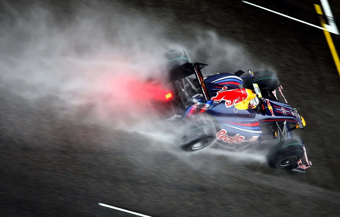 Photo wallpaper squirt, Formula-1, rear view, Red Bull, Formula 1, red bull, racing car, RB5