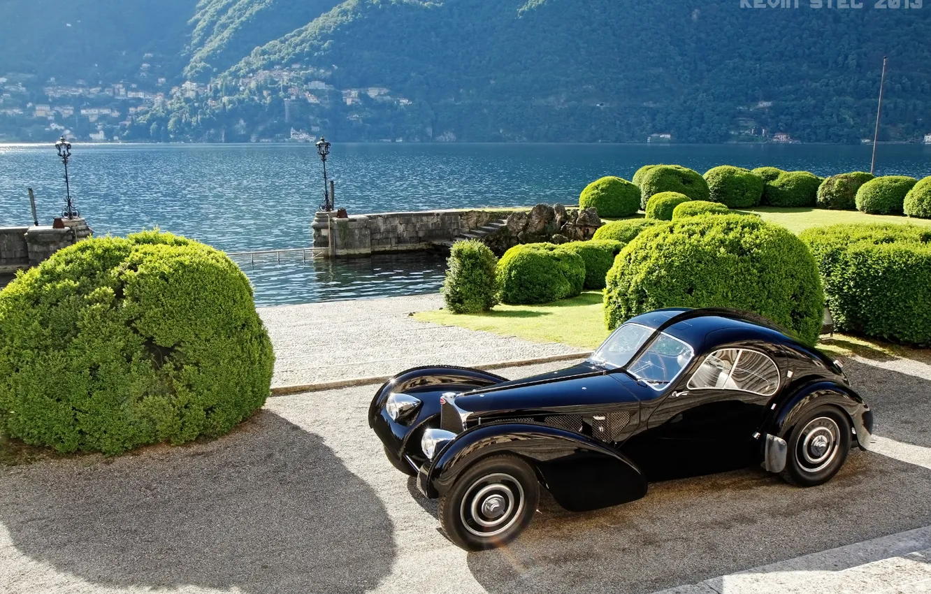 Photo wallpaper retro, Italy, classic, promenade, the bushes, Italy, 1938, lake Como