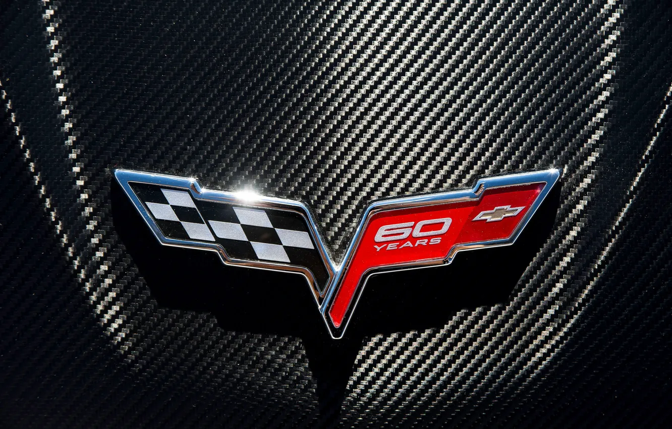 Photo wallpaper logo, emblem, Chevrolet Corvette