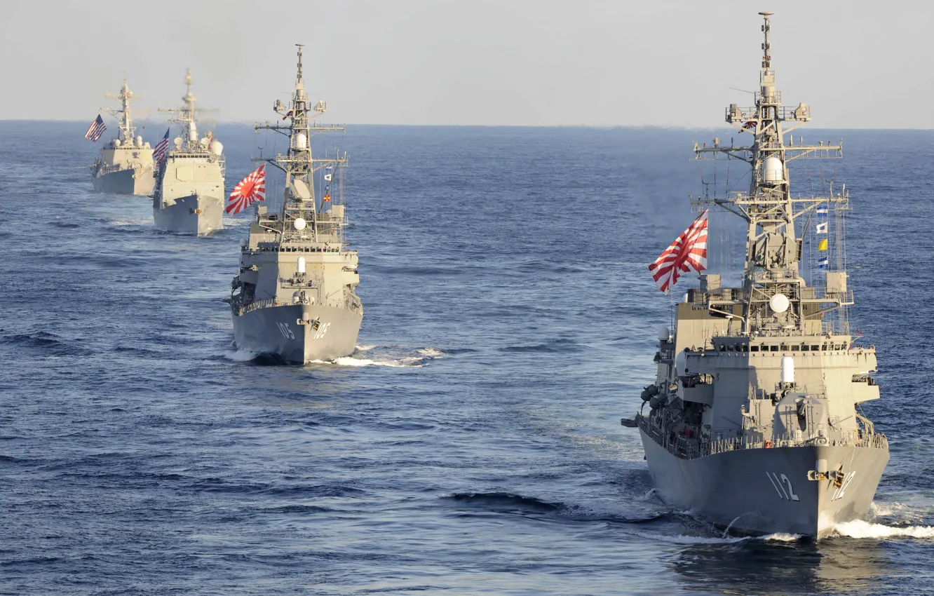 Photo wallpaper sea, ship, Navy